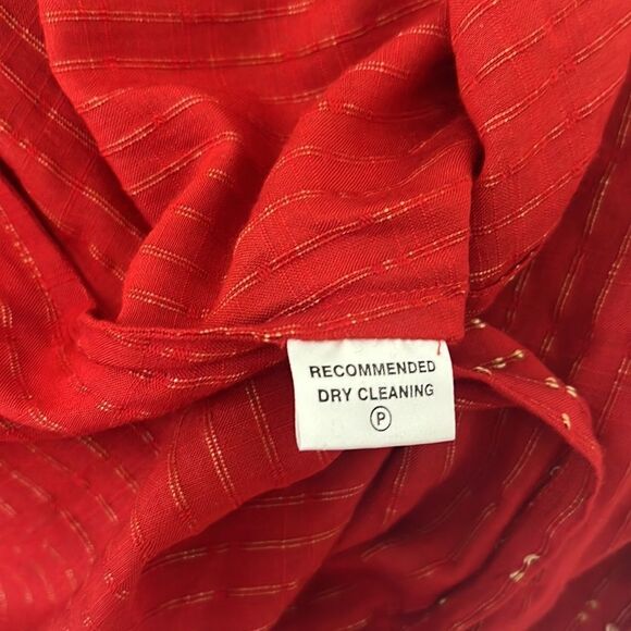 Fabindia Dress Red Gold Silk Blend Size XL - Picture 8 of 10